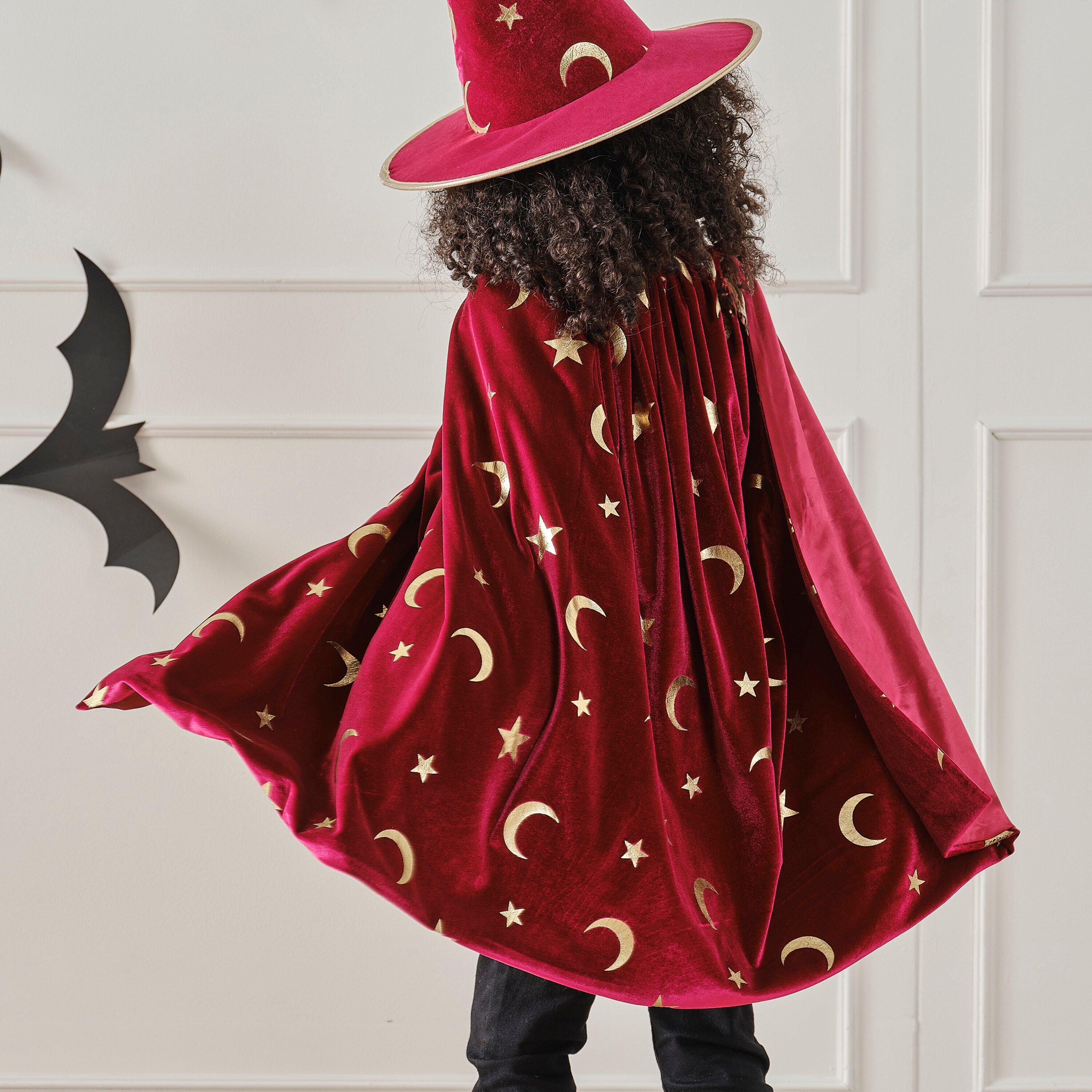 Burgundy Velvet Magician Costume Cape | Ginger Ray